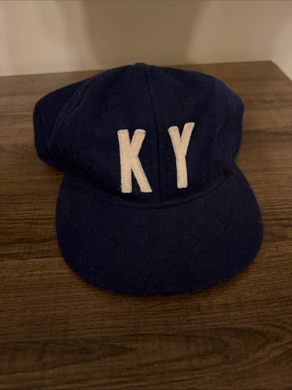 Ebbets Field Flannel-Navy Blue Cap with White 'KY' Embroidery